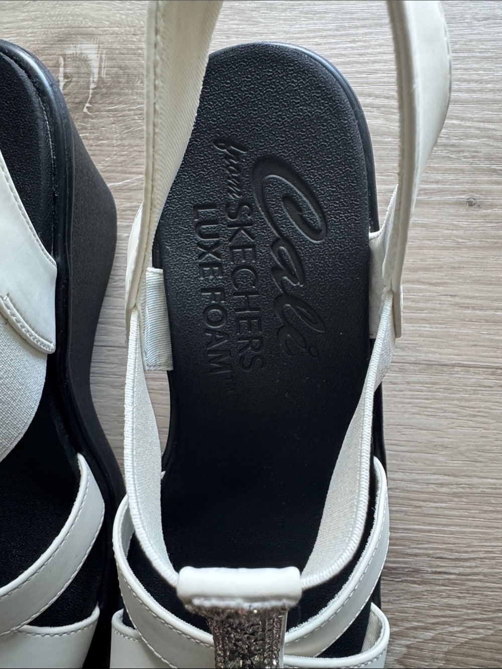 Sketchers Embellished White Slingback Sandals for Women Size 7 - Picture 8 of 8